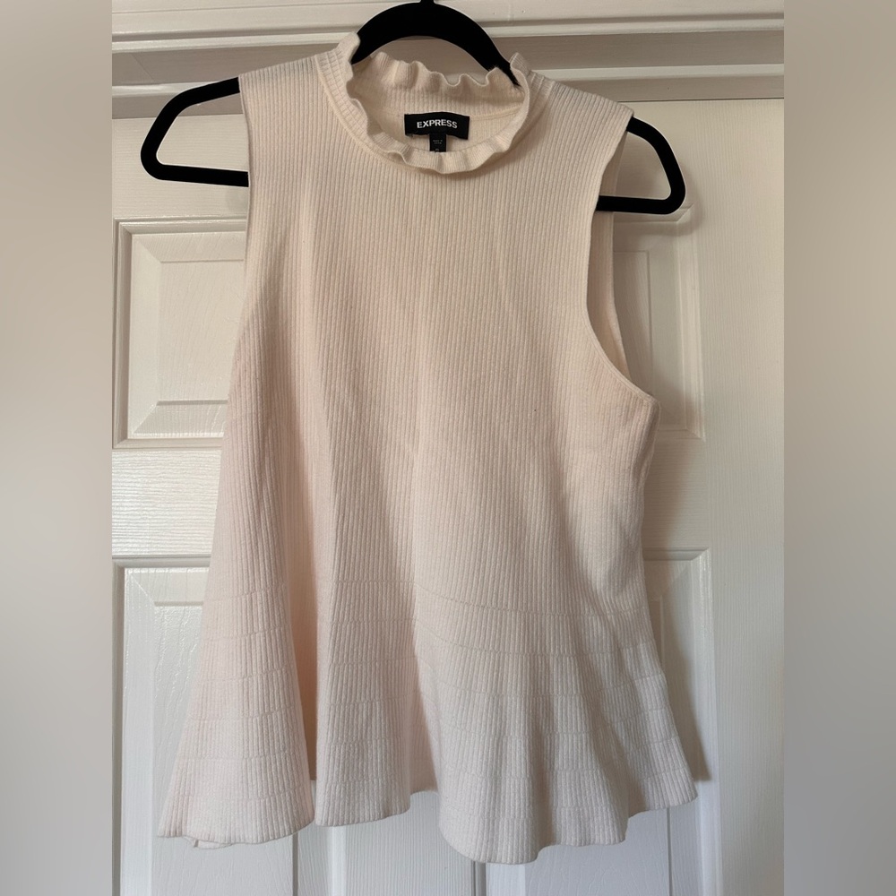 Express Cream Peplum Top